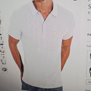 Ask deer men polo shirt white M